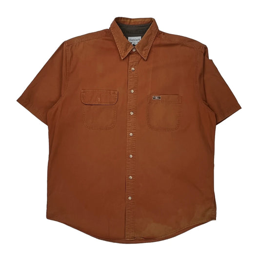 Carhartt Tall Short Sleeve Shirt - XL Brown Cotton
