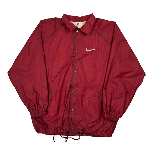 Vintage 90S Adjustable Nike Coach Jacket Windbreaker - XL Red Polyester