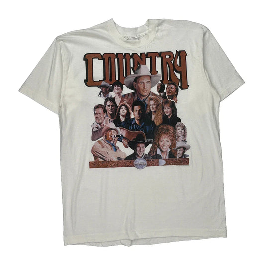 Vintage Country Music Fruit Of The Loom Single Stitch T-Shirt - XL White Cotton