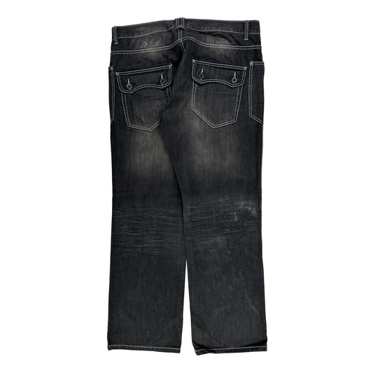 Vintage Hip Hop Rock & Roll Hall Of Fame Contrast Stitch Jeans - 40W 34L Black Cotton