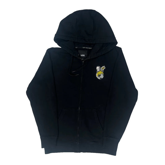 Vans Graphic Hoodie - Small Black Cotton Blend