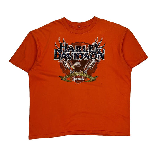 Viking Land Harley Davidson Graphic T-Shirt - 2XL Orange Cotton