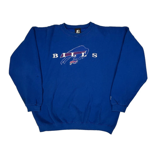 Buffalo Bills Starter Football Sweatshirt - XL Blue Cotton