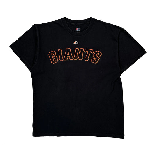 Giants Majestic Mlb T-Shirt - Large Black Cotton