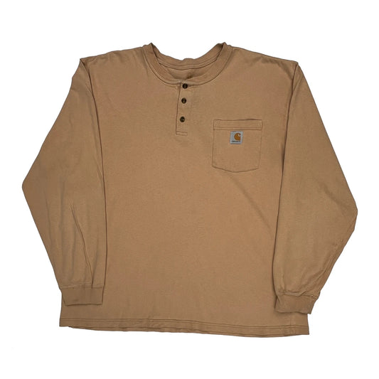 Carhartt Long Sleeve T-Shirt - XL Brown Cotton