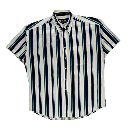 Chaps Ralph Lauren Striped Short Sleeve Shirt - Large Multicoloured Cotton