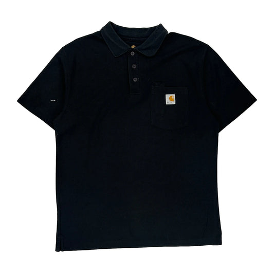 Carhartt Polo Shirt - Medium Black Cotton