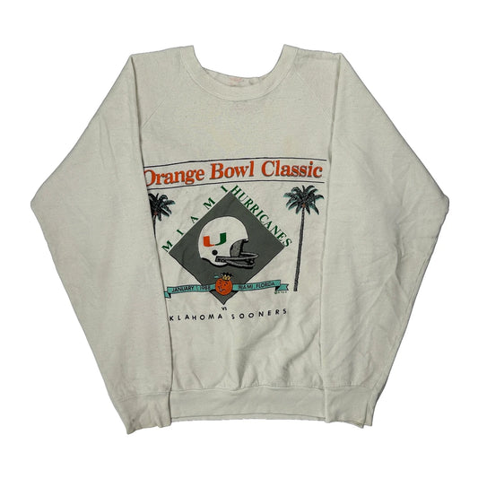 1988 Orange Bowl Fruit Of The Loom Graphic Sweatshirt - XL White Cotton Blend