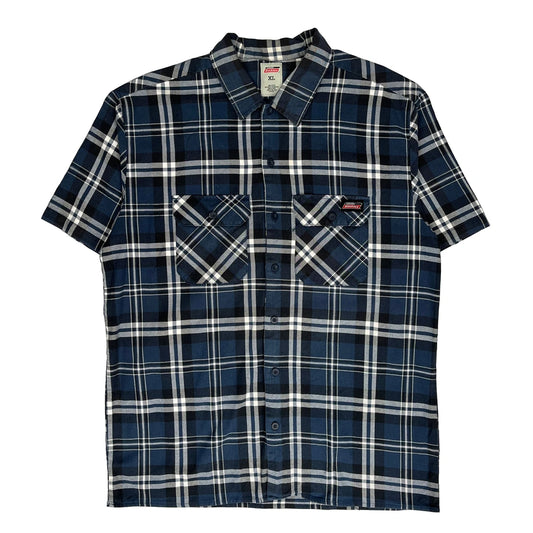 Vintage Dickies Checked Short Sleeve Shirt - XL Navy Cotton