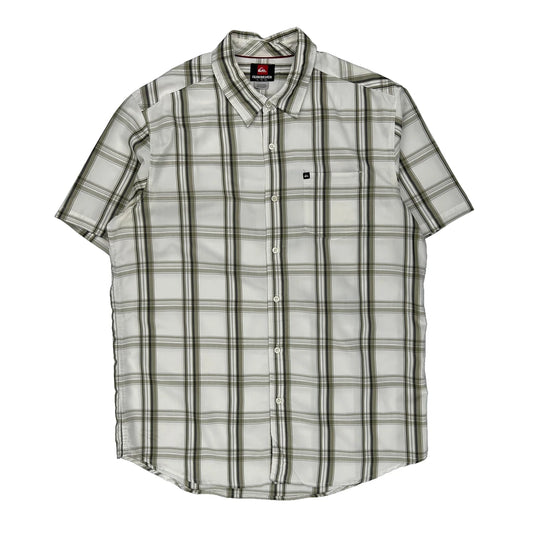 Quiksilver Checked Short Sleeve Shirt - XL Green Cotton
