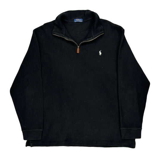Polo By Ralph Lauren 1/4 Zip - 2XL Black Cotton