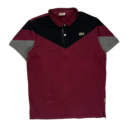 Lacoste Contrast Stitch Polo Shirt - Large Black Cotton