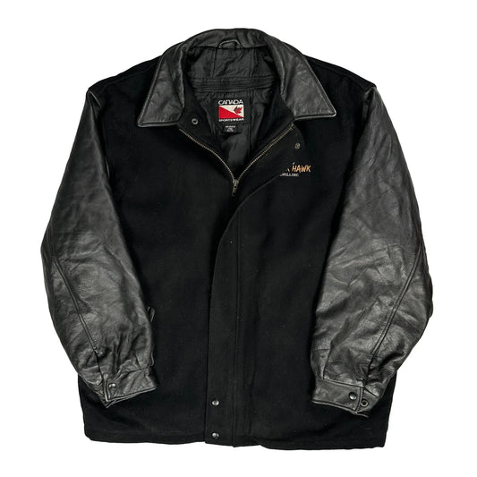 Canada Sportswear Leather Jacket - XL Black Leather