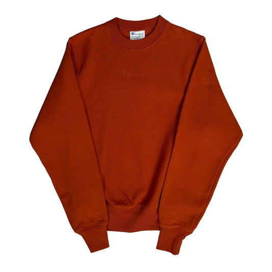 Vintage Reverse Weave Champion Sweatshirt - XS Orange Cotton Blend