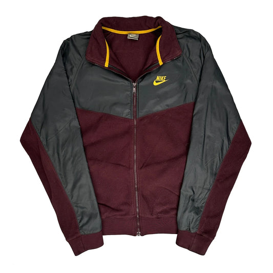 Nike Fleece Jacket - Large Burgundy Polyester