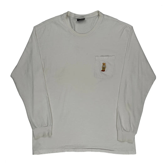 Vintage Polo Bear Ralph Lauren Long Sleeve T-Shirt - Medium White Cotton