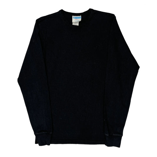 Champion Long Sleeve T-Shirt - Small Black Cotton