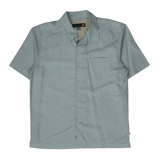 Quiksilver Checked Short Sleeve Shirt - Large Blue Cotton