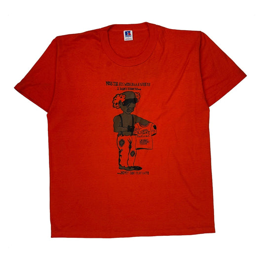 Ra Express Russell Athletic Single Stitch T-Shirt - Large Red Cotton