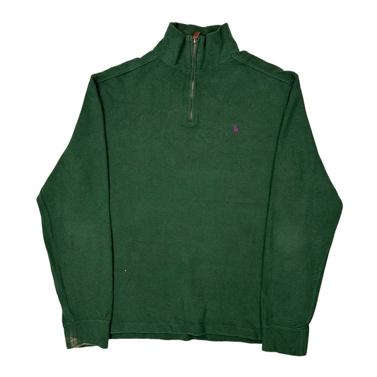 Polo By Ralph Lauren 1/4 Zip - Medium Green Cotton