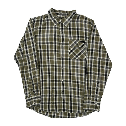 Oakley Checked Flannel Shirt - Medium Black Cotton