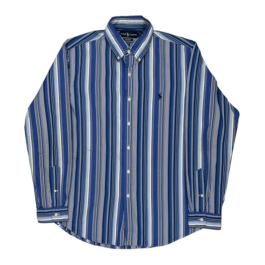 Ralph Lauren Striped Shirt - Large Blue Cotton