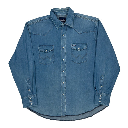 Wrangler Denim Shirt - XL Blue Cotton