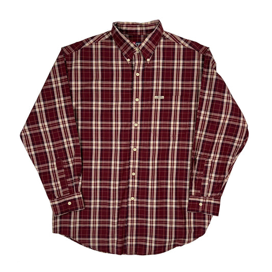 Chaps Ralph Lauren Checked Shirt - Large Blue Cotton Blend