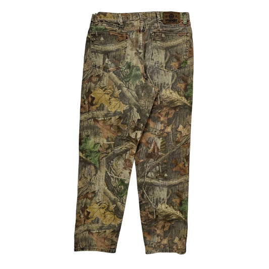 Wrangler Camo Cargo Trousers - 34W 32L Green Cotton
