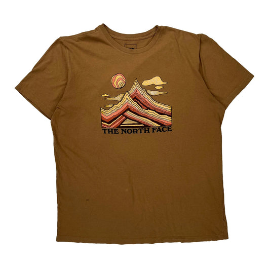 The North Face Graphic T-Shirt - XL Brown Cotton