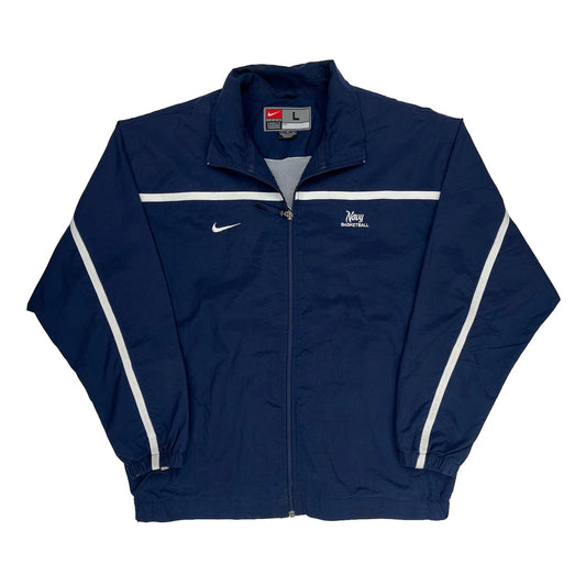 Nike Track Jacket - Large Navy Polyester