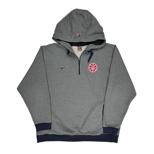 Y2K Nike College Basketball Hoodie - 2XL Grey Cotton Blend
