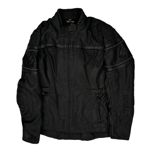 Vintage Scorpion Exo Waterproof Motorcycle Waterproof Jacket - Large Black Polyester