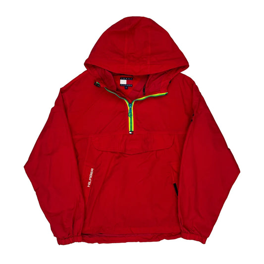 Vintage Tommy Hilfiger Windbreaker - Medium Red Nylon