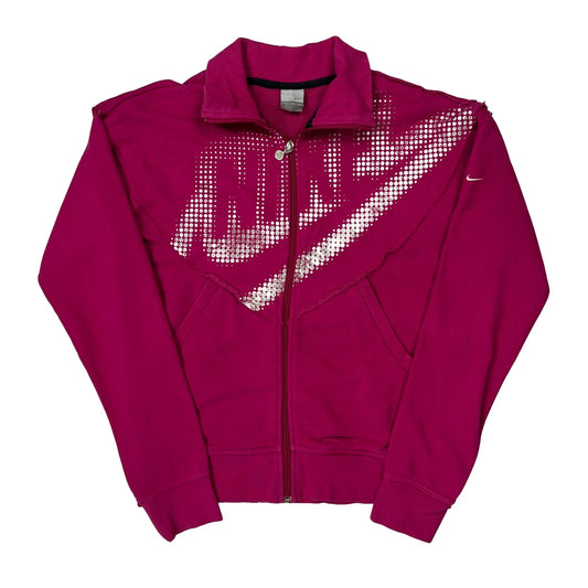 Vintage Nike Spellout Track Jacket - XL Pink Cotton