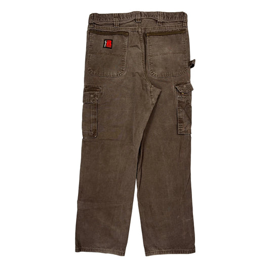 Wrangler Cargo Trousers - 34W 32L Brown Cotton