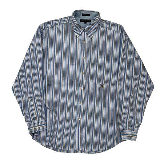 Tommy Hilfiger Striped Shirt - Large Blue Cotton