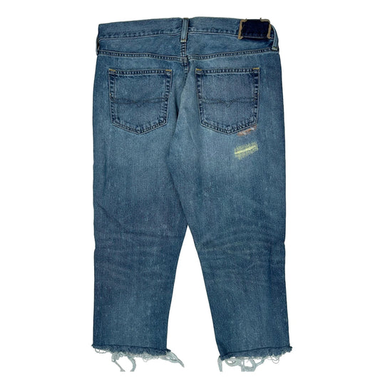 Polo By Ralph Lauren Cut Off Jeans - 32W 21L Blue Denim