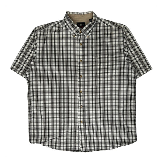 Wrangler Checked Short Sleeve Shirt - Large Black & White Cotton