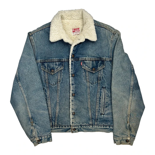 1980S Levis Sherpa Lined Denim Jacket - Medium Blue Denim