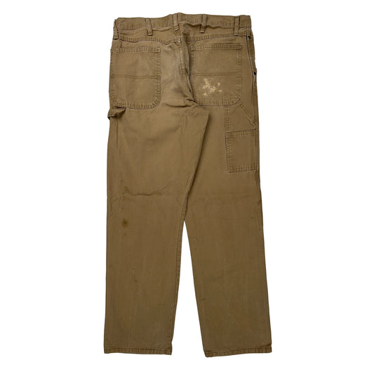 Wrangler Carpenter Trousers - 35W 34L Brown Cotton