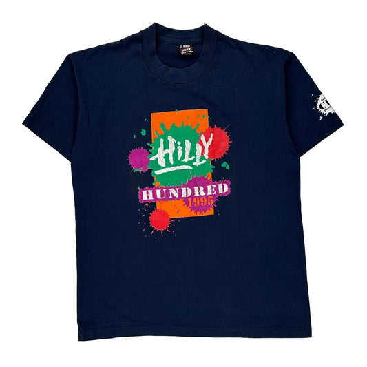 Fruit Of The Loom Single Stitch T-Shirt - Large Navy Cotton Blend