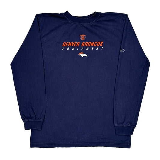 Denver Broncos Nfl Long Sleeve T-Shirt - XL Navy Cotton