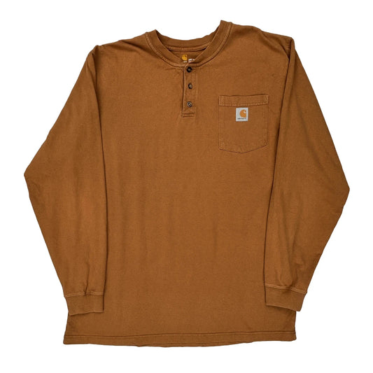Carhartt Long Sleeve T-Shirt - 2XL Brown Cotton