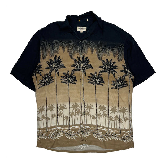 Campia Moda Graphic Hawaiian Shirt - XL Black Cotton