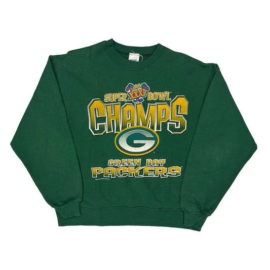 Green Bay Packers Fan Football Sweatshirt - Large Green Cotton
