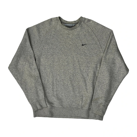 Nike Oversized Sweatshirt - Large Grey Cotton Blend