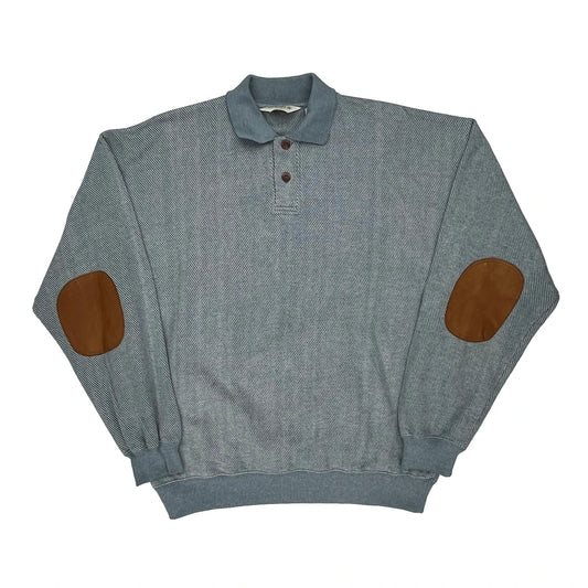 Orvis Collared Sweatshirt - Large Grey Cotton Blend