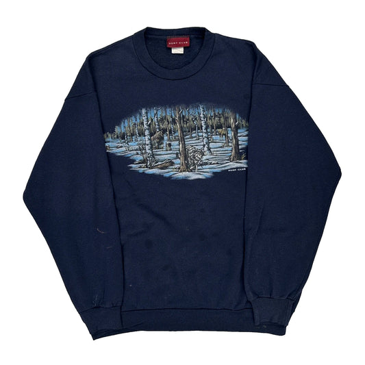 Hunt Club Sweatshirt - Large Navy Cotton