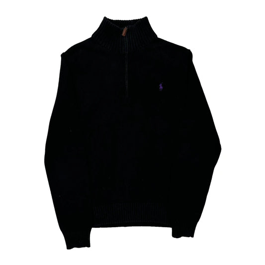 Polo By Ralph Lauren 1/4 Zip - Medium Black Wool